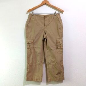 Ralph Lauren Jeans Vintage Cropped Khaki Colored Cargo Pants Size 4